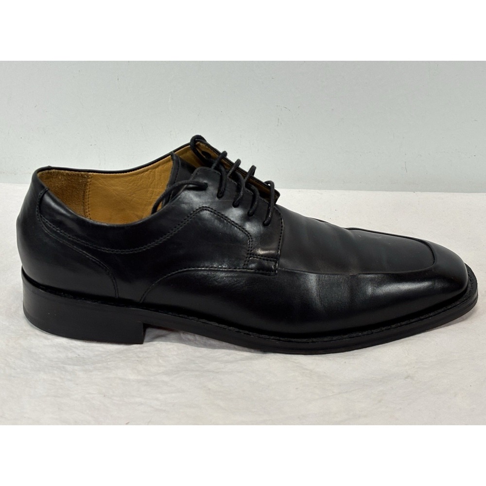Cole Haan Lace Up Shoes Men's 8.5 Black Leather Oxford Apron Toe C06599